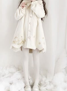 ❤Ruffled lapel snow rabbit coat with fur collar❤ Outfit Themes, Snow Rabbit, Coat With Fur Collar, Rabbit Clothes, Join Fashion, Fur Dress, Coat With Fur, Fashion Inspiration Design, Kawaii Clothes