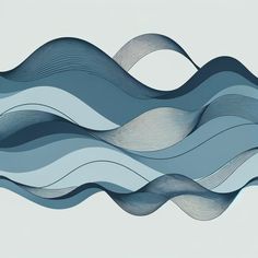 Abstract Wave Harmony Canvas Peace Abstract Art, Abstract Textile Art, Line Art Waves, Wave Design Pattern, Peaceful Patterns, Repetition Art, Waves Graphic, Wave Graphic, Repetitive Pattern