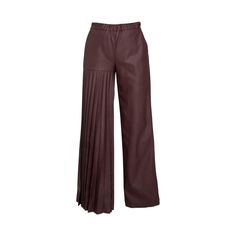 Bold Pleated Pants boast a striking silhouette featuring a wide-leg palazzo cut and a generous pleat detail on one leg  for a sophisticated look . Completed with an elasticated waistband and front pockets, these trousers bring effortless elegance in your wardrobe. Pair these pants with Beauty Asymmetric Blouse to complete the look! 45% PU 55% VI Dry clean only Do not Iron Do not tumble dry Asymmetric Blouse, September Birthstone Jewelry, Asymmetrical Blouse, August Birthstone Jewelry, Pants Large, Gifts For New Mums, Create Outfits, Effortless Elegance, Pearl Jewellery Earrings