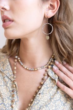 Mixed metal hammered silver and brass discs for a funky chic go-to for year-round wear! DETAILS: 2.5” drop Summer Chic, Hammered Silver, Crystal Drop, Mixed Metals, Matte Gold, Hand Beading, Vintage Designs, Casual Chic, Silver Earrings