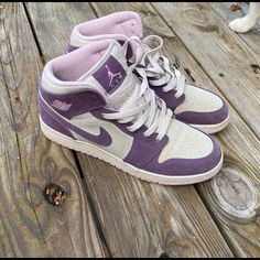 Jordan 1 Mid Pro Purple Desert Sand. In Very Good Condition, Barely Worn And Very Clean. Material Is Suede. They Got For 685 On Stockx Purple Desert, Shoes Jordan 1, Shoes Jordan, Desert Sand, Jordan 1 Mid, Jordans For Men, Jordan Shoes, Jordan 1, Athletic Shoes