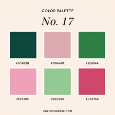 the color palette is shown in different shades