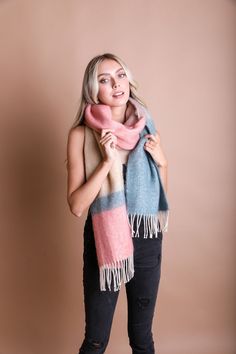 This wonderfully soft scarf is perfect for looking cozier in the winter months. Wrap this cozy accessory around your neck or wear it over your shoulder to stay warm all day long. The striking colors are sure to give extra flair on any outfit! #lovemyleto 100% Acrylic Imported Mohair Scarf, Sorority Rush Dresses, Bachelorette Dress, Casual Bodysuit, Cozy Accessories, Rush Dresses, Soft Scarf, Bridal Shower Dress, Dressy Tops