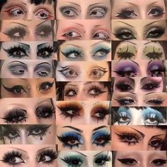 Eyeliner Lashes Make Up, Cool Simple Makeup Looks, Upward Wing Eyeliner, Eye Makeup Gothic, Cool Alt Eyeliner, Cute Gothic Makeup Looks, Punk Makeup Looks Eyes, Goth Liner Makeup, Y2k Punk Makeup