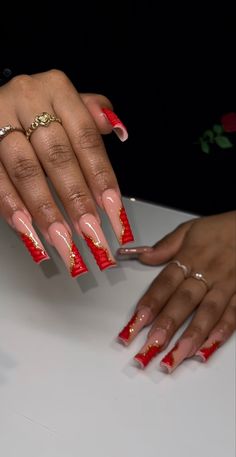 Red Acrylic Nails 2023, Red Freestyle Acrylic Nails, Red Acrylic Toes, Nails Hearts, Slay Nails, Gel Toe Nails