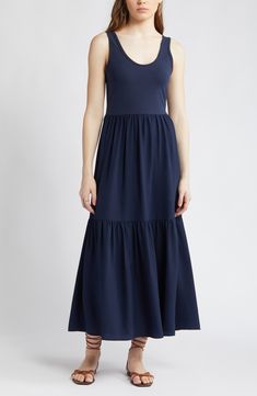 Evening Midi Dress, Navy Blue Midi Dress, Maxi Sundress, Style Finder, Sleeveless Midi Dress, Maxi Tank Dress, Stretch Top, Jewel Neck, Midi Dress Sleeveless