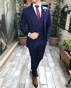 Dark Blue Suit Wedding, Wedding Groomsmen Suits, Unique Mens Wedding Suits, Casual Wedding Suit, Engagement Suits, Wedding Suits Men Blue, Navy And Burgundy Wedding, Wedding Suits For Men, Suits Men Slim