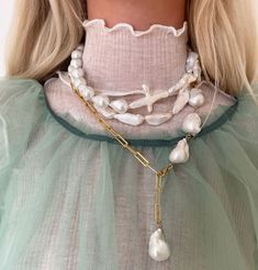 Baroque and Cross Pearl Statement Necklace Luxury White Jeweled Necklaces, Elegant Jeweled Pendant Chain Necklace, Luxury Jeweled Chain Necklace As Gift, Luxury Jeweled Chain Necklace For Gift, Luxury Jeweled Chain Necklace Gift, Luxury Double Strand Pearl Necklace For Gift, Elegant Handmade Pendant Chain Necklace, Luxury Long Necklace With Jewels, Handmade Elegant Pendant Chain Necklace