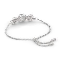 A smart choice you'll want to wear day after day, this sparkling bracelet speaks to your classic sense of style. Crafted in sterling silver, it features a shimmering cushion cut center stone wrapped in sparkling double halo frames, bringing out it's beauty and sparkle. Additional stones form leaf-shaped design to add more elegance to this bracelet. Whether it's for a special gift or a treat for yourself,this bracelet is certain to be appreciated.Carat Weight: 2.65 ctStone Size: 7*7 mmNumber of S Adjustable Pave Setting Bracelet For Anniversary, Adjustable Pave Setting Bracelets For Anniversary, Adjustable White Gold Halo Jewelry, Elegant Adjustable Jewelry With Pave Setting, Adjustable White Gold Jewelry With Halo Design, Adjustable White Gold Bracelets With Pave Setting, Adjustable Halo Design White Gold Jewelry, Adjustable Diamond Halo Jewelry, Adjustable Diamond White Jewelry With Pave Setting