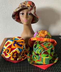 Unique and Handmade reversible bucket hats Casual Multicolor Reversible Sun Hat, Reversible Multicolor Brimmed Hat, Fun Multicolor Reversible Hats, Reversible Multicolor Bucket Hat, Casual Multicolor Reversible Bucket Hat, Casual Multicolor Reversible Hat, Reversible Multicolor Wide Brim Bucket Hat, Casual Multicolor Mini Hat With Short Brim, Multicolor Reversible Wide Brim Bucket Hat