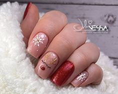 Christmas Nails Simple, Flower Toe Nails, Manicure Shellac, Nail Noel, Nails Painted, Nails Gel Nails, Halloween Acrylic Nails, Nail Trend, Christmas Gel Nails