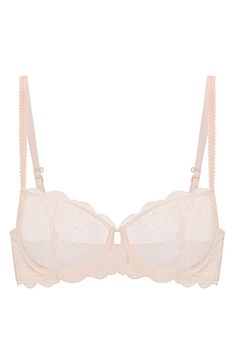 Designed in France, this dreamy lace bra offers divine comfort and a flattering shape with supportive underwire and an inner tulle sling. Back J-hook converts straps to racerback 75% polyamide, 25% elastane Hand wash, dry flat Imported Full Coverage Lace Nursing Bra With Delicate Lace, Delicate Lace Full Coverage Fitted Nursing Bra, Fitted Full Coverage Nursing Bra With Delicate Lace, Feminine Lace Nursing Bra With Lace Closure, Feminine Nursing Bra With Lace Closure, Fitted Lace Nursing Bra With Delicate Lace, Lace Feminine Nursing Bra, Full Coverage Lace Nursing Bra With Removable Pads, Lace Nursing Bra With Removable Pads Full Coverage