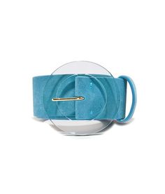 Louise Belt in Teal Suede. Wide aqua-colored suede leather with oversized round resin buckle. Teal Belt, Round Turquoise Buckle, Turquoise Western Belt, Denim Accessories Jewelry, Vintage Adjustable Turquoise Belt, Velvet Belt, Suede Belt, That Dress, Resin Design