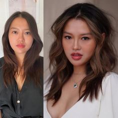 Hair Color For Asian Women Round Faces, Filipino Hairstyles, Asian Hairstyles Round Face, Asian Brown Hair, Asian Bob Haircut, Asian Hair Highlights, Hairstyle Asian, Filipino Hair