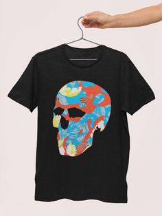 Sugar Skull Men's T-shirt, Skull Print Mens Tshirt, Abstract Sugar Skull Art Shirt, Skull Graphic Tee Gift For Him, Gothic Skull Shirt Gift----------------------------------------------------------------Very comfortable with great fit and last a very long time even after many washes.The shirts are produced using the highest quality materials that will not fade, not crack in the wash.Premium quality preshrunk 100% Cotton T-shirt.----------------------------------------------------------------All Summer Band Merch T-shirt With Skull Print, Band Merch Skull T-shirt For Summer, Multicolor Skull Print T-shirt With Crew Neck, Multicolor Crew Neck T-shirt With Skull Print, Day Of The Dead Skull Print Short Sleeve T-shirt, Day Of The Dead Skull Print Crew Neck T-shirt, Day Of The Dead Skull Print T-shirt, Day Of The Dead Cotton Crew Neck T-shirt, Black Short Sleeve T-shirt For Day Of The Dead