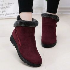 Botas cálidas Winered Boots For Women Ankle, Shoes 2021, Basic Boots, Ankle Boots Women, Vintage Sandals, Warm Snow Boots, Womens Sandals Summer, Winter Ankle Boots, Womens Summer Shoes