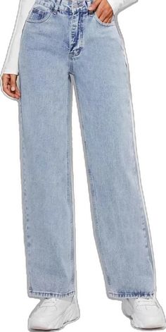 Solid Full Length Denim Flare Jeans, Solid Full-length Denim Flare Jeans, High-waist Solid Color Denim Flare Jeans, High Waist Solid Flare Jeans, Blue High Waist Flare Jeans With Button Zip Fly, Solid High-rise Denim Pants, Solid High Rise Denim Pants, High Rise Solid Denim Pants, Trendy Denim Blue Pants With Button Zip Fly