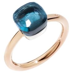 Reference: PAB4030O6000000TL Categorie: Ring Collection: Nudo Material: White gold and pink gold Carat: Topaz london blue London Blue Topaz Jewelry, Pomellato Jewelry, Pomellato Ring, Petite Jewelry, Petite Ring, Sparkly Ring, Blue Accessories, Topaz Jewelry, London Blue Topaz Ring