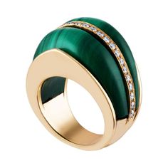 For Sale on 1stDibs - Very Unusual Cathedral Arch Dome Statement Ring The ring is 14K Yellow Gold There are 0.56 Carats in Diamonds F/G VS/SI Beautiful Malachite Dome Stones Luxury Green Emerald Ring With Polished Finish, Luxury Green Diamond Ring, Luxury Polished Emerald Ring, Elegant Green Dome Ring With Polished Finish, Luxury Green Diamond Ring Hallmarked, Luxury Green Dome Ring For Formal Occasions, Luxury Green Ring With Polished Finish, Luxury Green Hallmarked Diamond Ring, Luxury Hallmarked Green Diamond Ring