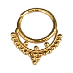 A gorgeous septum ring in Indian tribal shape, with small dots inside and outside. For a pierced nose! It can be worn as tragus earrings or small hoop earrings as well. For a non-pierced nose that everywhen can wear, from the same design, click here: https://www.etsy.com/listing/195375152 Description ♦ Material: 14k solid yellow gold! ♦ Gauge / Bar size: 18G (1mm). ♦ Inner ring: 8mm ♦ Total size: 17mm ♦ Nickel Free! ♦ SHIPPING TO THE U.S WITHIN 5 BUSINESS DAYS! ♦ Need a different gauge? I can cr Bohemian Gold Nose Rings Nickel Free, Bohemian Nose Rings For Festivals, Gold Bohemian Nickel-free Nose Ring, Bohemian Adjustable Septum Ring As Gift, Bohemian Adjustable Septum Ring Gift, Adjustable Round Bohemian Nose Rings, Bohemian Gold Nickel-free Nose Ring, Handmade Bohemian Nose Rings, Handmade Bohemian Round Nose Rings