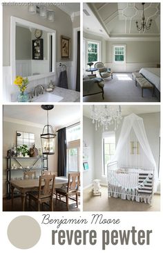 there is a collage of pictures with baby cribs and furniture in it