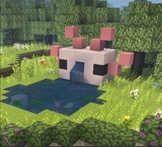 Cute Ideas To Build In Minecraft, Cute Minecraft Ideas House, Aesthetic Builds In Minecraft, Cute Things Minecraft, Cute Build Ideas Minecraft, Cute Things To Make On Minecraft, Minecraft Heart Shaped Lake, Hello Kitty Minecraft House Ideas, Aesthetic Minecraft Decorations