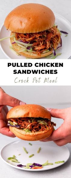 pulled chicken sandwiches with cole slaw and shredded lettuce are the perfect appetizer