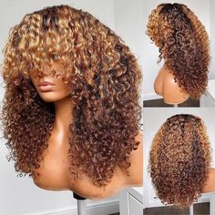 Hair Material 100% Human Hair From One Donor Color P4/27 Lace Non-Lace Machine Made Wig Can Be Dyed Yes, Last for one more year Hairline Pre-plucked Natural Hairline Wig Combs 4 Combs Inside Cap Size Average Size, with Adjustable 4 Strap Free Shipping USA (3-5 Bdays), others (5-7 Bdays) Returns Accept 30-day no reason return & exchange, with hair not be used Free Gifts Wig cap,exquisite Gift Packs Curly With Bangs, Hair Care Oil, Human Hair Wigs Blonde, Highlights Blonde, Remy Human Hair Wigs, Brazilian Remy Hair, Curly Human Hair Wig, Hair Quality, Cap Hair