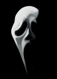 a white mask with black background