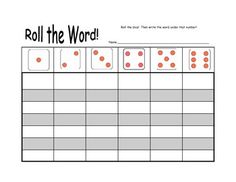 a roll the word game with orange dots