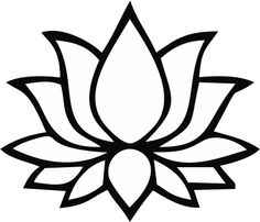 a lotus flower is shown in black and white