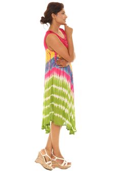 Enhance your wardrobe and lend a boho-chic vibe to your ensemble with this shift dress boasting a breezy design. Woven 100% rayon Machine wash Casual Multicolor Boho Print Sundress, Casual Multicolor Boho Dress, Bohemian V-neck Sleeveless Dress For Day Out, Casual Multicolor Boho Maxi Dress, Casual Flowy Midi Dress For Beach Cover-up, Flowy Casual Midi Dress For Beach Cover-up, Casual Multicolor Dress, Casual Multicolor Free Size Dress, Casual Multicolor Knee-length Sundress