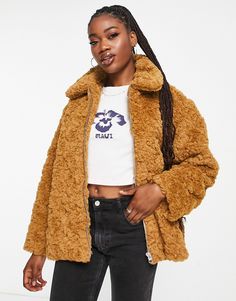 Coats & Jackets by Monki That new-jacket feeling Spread collar Zip closure Boxy fit Boxy Jacket, Fur Jackets, Winter Party Dress, Long Sleeve Floral Dress, Satin Slip Dress, Active Wear Leggings, Skirt Leggings, Petite Maternity, Lingerie Sleepwear