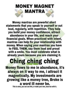 Money Mantras, Money Magic, Money Magnet, Healing Words, Money Spells