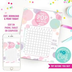 the printable baby shower game is next to an iphone