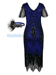 Top Seller for Deluxe Ladies 1920s Roaring 20s Flapper Gatsby Costume Sequins 8-20 Black Blue, Women's Dresses Fitted Blue Flapper Dress, Fitted Blue Flapper Dress For Summer, Roaring 20s Flapper, Gatsby Costume, 20s Flapper, Dress With Sequins, Theatre Costumes, Roaring 20s, High Quality Dress