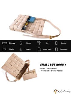 BirdinBag - Stylish Woven Crossbody Evening Handbag with Chain - Elegant Small Shoulder Bag for Women Evening Handbag, Pink Backpack, Word Wrap, Bag Style, Evening Clutch, Small Shoulder Bag, Square Bag, Bag Set, Bag For Women