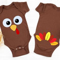 First Thanksgiving Onesie, Dr Seuss Preschool Activities, Dr Seuss Preschool, Thanksgiving Onesie, Thankful Svg, Turkey Face, Cute Turkey, Turkey Trot, Happy Turkey Day