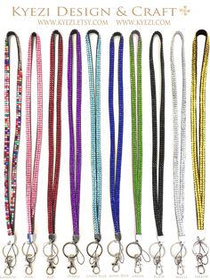 *Beautiful Rhinestone Lanyards, available in a variety of sparkly and luxurious colors! Every lanyard is attached with key chain, lobster claps ,and a loop for cellphone / other tech gadgets* Weekly Sales / Promotions: Email us at kyeziteam [!at] gmail.com for more details on our latest weekly sales, or receive bulk discount for larger orders! Bulk Discount: 10% Discount Auto Applies to purchases with 5 orders or more! Need larger amount? Email us at kyeziteam [!at] gmail.com for better bulk pri Luxurious Colors, Key Chain Holder, Sale Promotion, Colored Contacts, Badge Holders Lanyard, Tech Gadgets, Bling Bling, Crystal Rhinestone, Key Chain