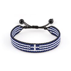 This adjustable handmade bracelet celebrates Greece heritage. Crafted from colorful beads in the iconic pattern of the Greece flag, this bracelet makes a bold yet understated style statement. An adjustable cord allows it to fit wrists of different sizes so it can be shared or worn year-round. Lightweight and versatile, it pairs well with casual or dressy outfits for a pop of color. Wear it to show your Greek pride or as a conversation starter to share your cultural background. The intricate beading is done by hand, so each piece has its own unique texture and charm.    Exported By ExportYourStore :) Adjustable Jubilee Beaded Bracelets For Friendship, Adjustable Round Beads Wristband For Festivals, Adjustable Wristband With Round Beads For Festivals, Adjustable Jubilee Friendship Bracelet, Adjustable Blue Wristband With Jubilee Bracelet, Colorful Beaded Adjustable Wristband, Adjustable Colorful Beads Wristband, Adjustable Blue Jubilee Wristband, Adjustable Colorful Beaded Wristband