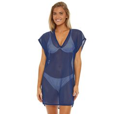 Get ready for a fun-filled day at the beach with this women's swim cover up tunic from Jordan Taylor.Finding the perfect fit and size for women's clothing requires basic measurements of your chest, waist, hips and inseam. Use this guide to learn more about sizing and everything Kohl's has to offer in women's fashion. Herringbone design V-neck Cap sleeves Sheer knit constructionFIT & SIZING Loose fit, longer lengthFABRIC & CARE Nylon, polyester, spandex Hand wash Imported Size: Small. Color: Oxfo Stretch V-neck Beach Dress For Vacation, V-neck Stretch Swimwear For Beach, Stretch V-neck Swimwear For The Beach, Beachy Short Sleeve Cover-up For Pool, Beachy Short Sleeve Beach Dress For Pool, Spring Beachwear Swim Dress For Beach Cover-up, Summer V-neck Swimming Cover-up, Short Sleeve Beachwear Cover-up For Pool, Short Sleeve Pool Cover-up For Beach Season