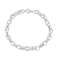 Accent any look with this platinum over silver link bracelet. Accent any look with this platinum over silver link bracelet.Click on this JEWELRY & WATCHES GUIDE to learn about fit, styles, materials and more! Length: 8 in., 7.5 in. Metal: sterling silver Plating: platinum Finish: polished Packaging: boxed Nickel free Size: 8". Gender: female. Age Group: adult. Classic Silver Oval Link Charm Bracelet, Classic Silver Charm Bracelet With Oval Links, Classic Silver Link Charm Bracelet, Classic Round Chain Bracelet With Extender, Silver Charm Bracelet With Rolo Chain Links, Classic Sterling Silver Link Bracelet Hypoallergenic, Classic Hypoallergenic Link Sterling Silver Bracelet, Silver Link Charm Bracelet With Extender, Silver Hypoallergenic Link Charm Bracelet