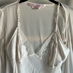 This Nightgown Was Used Once For About An Hour In 2001. Yes, 23 Years Ago. It Is In Perfect Condition. It Is 100% Silk. Beading/Design Is Beautiful. Feminine Silk Nightgown For Loungewear, Silk V-neck Sleepwear For Wedding Night, Silk V-neck Sleepwear For Evening, Feminine Silk Sleepwear For Wedding Night, Silk Feminine Sleepwear For Wedding Night, Feminine Silk Sleepwear For Evening, Cream Silk Sleepwear, Victoria's Secret Sheer Nightgown For Loungewear, White Feminine Evening Sleepwear