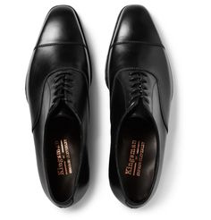 Black + George Cleverley Leather Oxford Shoes | Kingsman | MR PORTER Kingsman Wardrobe, Kingsman Style, Kingsman Suits, Film Kingsman, Harry Hart, Eggsy Unwin, Fashion Education, Oxford Shoes For Men, Black Oxford Shoes