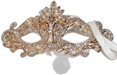 Wedding Masquerade Mask With Rhinestones, Gold Eye Masquerade Mask, Elegant Masquerade Mask For Festivals, Elegant Gold Masquerade Mask As Gift, Elegant Gold Masquerade Mask For Wedding, Elegant Formal Mask For Carnival, Gold Mask For Mardi Gras Evening, Elegant Evening Eye Mask, Gold Masks For Mardi Gras Evening