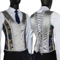 Mens Dress Waistcoat Slimm Fit Hand Made Corset vest Lace Up Bones Shaing Tops Vest Corset Men, Corsets For Men, Designer Clothes For Men Fashion, Extravagant Mens Fashion, Elegant Clothes Men, Male Vest Outfit, Clothes Design For Men, Men’s Corset, Men Corset Outfit