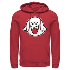 Kick it old school with this Nintendo Mario Boo Ghost Men's Pullover Hoodie! Pop open an issue of Nintendo Power, enter that cheat code, enjoy infinite lives, and look great doing it! Size: 2xl. Color: red. Gender: male. Age Group: adult. Material: Cotton. Red Fan Apparel Hoodie With Graphic Print, Red Graphic Print Hoodie Fan Apparel, Red Graphic Print Fan Apparel Hoodie, Red Graphic Print Hoodie For Fans, Red Long Sleeve Hoodie For Fan Gear, Red Crew Neck Fan Apparel Hoodie, Red Cotton Hoodie For Fan Merchandise, Red Crew Neck Hoodie Fan Apparel, Mario Boo Ghost