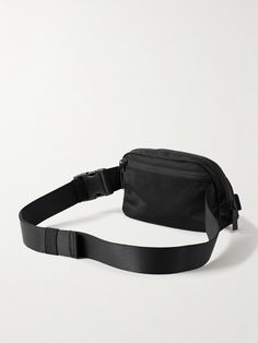 a black fanny bag on a white background