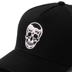 Upgrade your training headwear with our 5-panel skull hat. Represent the brand with this 100% cotton hat customized with a flexible strap and embossed buckle easily adjusted to your head shape. Skull Hat, 5 Panel Hat, Cotton Hat, Head Shapes, Your Head, Hats For Men, Baseball Hats, White And Black, Everyday Wear