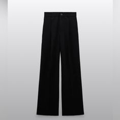 Zara Full Length Pants With Subtle Pin Stripe Design. Color: Dark Grey (Almost Black) Size: Small Brand New Never Worn Before With Tags Attached Zara Wide Leg Office Pants, Zara Wide Leg Pants For Office, Zara Wide Leg Dress Pants For Work, Chic Black Wide Leg Work Pants, Black High-waisted Jeans For Work, Elegant High Waist Jeans For Work, Classic Zara Wide Leg Bottoms, Zara Classic Wide Leg Bottoms, Zara Wide-leg Pants For Office